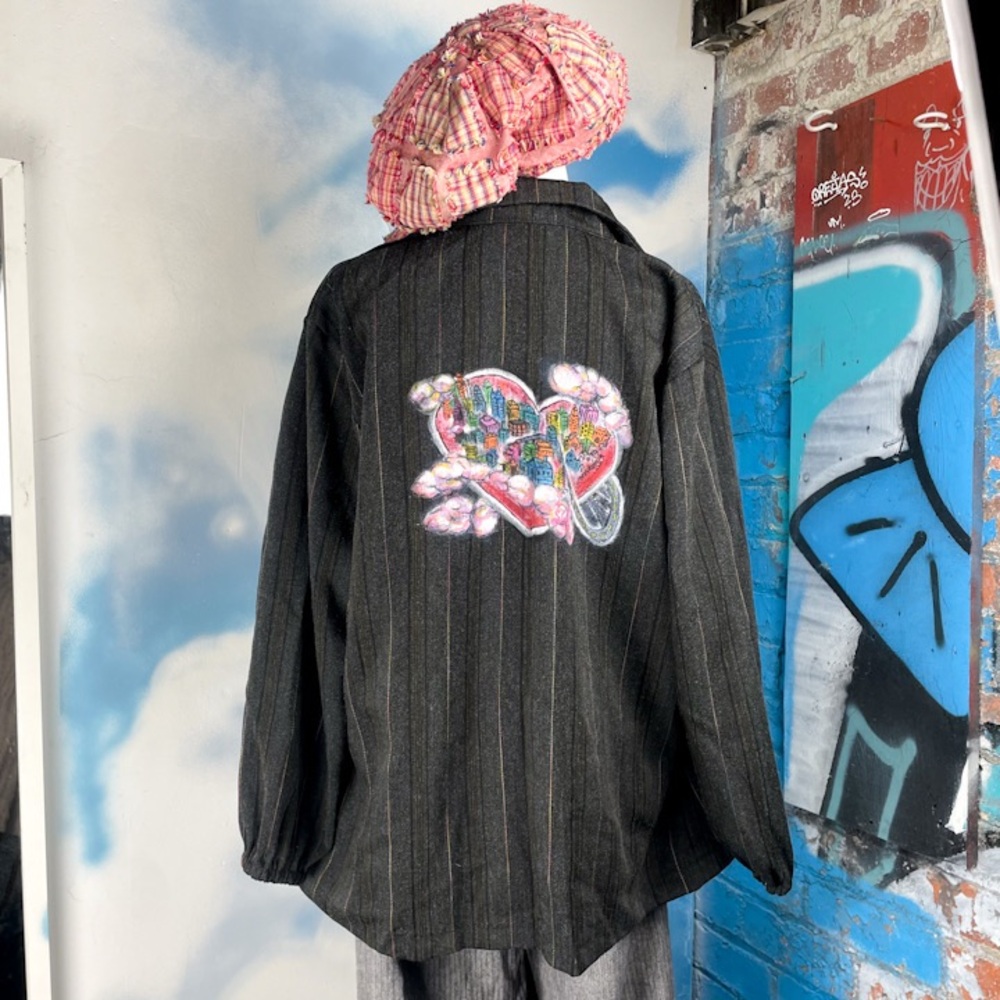 Hand painted pinstripe blazer